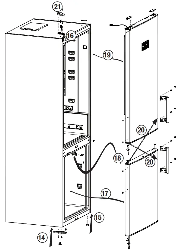 beko RCNE560E50ZXPN Refrigerator - Reversing the doors 2