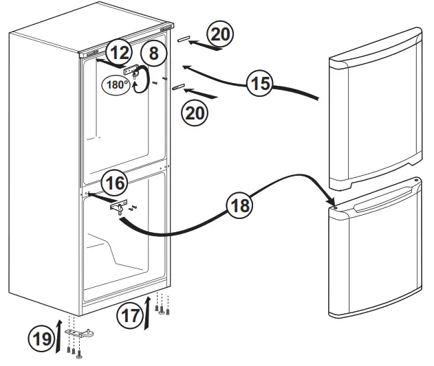 beko RCNE560E50ZXPN Refrigerator - Reversing the doors 4