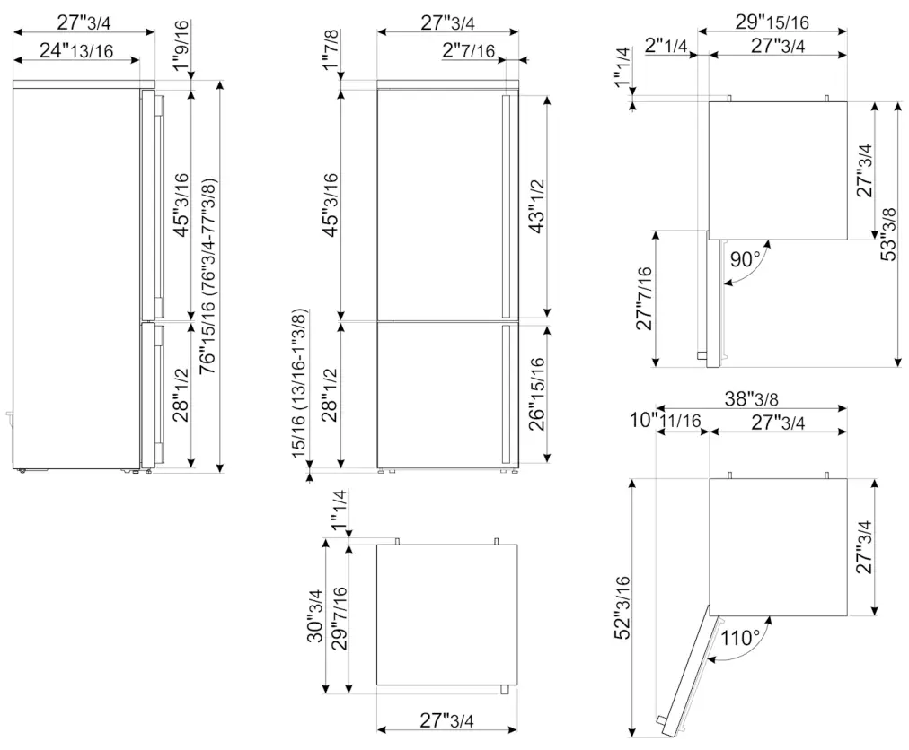 smeg FA490ULWH Freestanding Refrigerator - fig