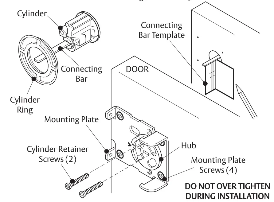 Install cylinder and mounting plate