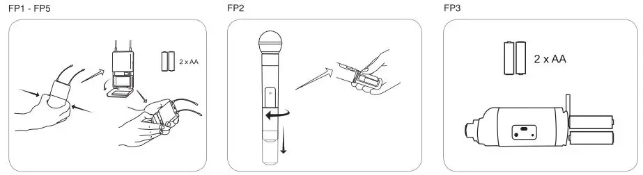 Shure FP Wireless System - Install Batteries
