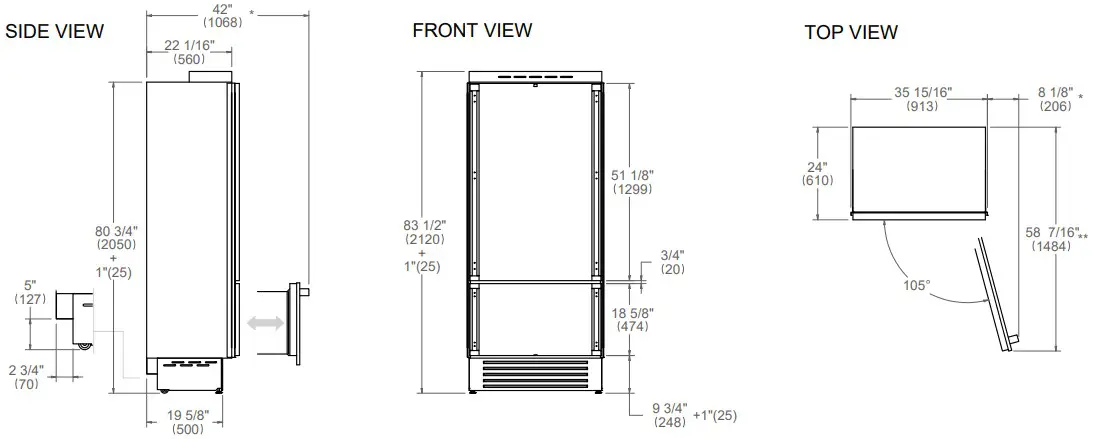 BERTAZZONI REF36BMBIPRT 36 Inch Built In Bottom Mount Refrigerator