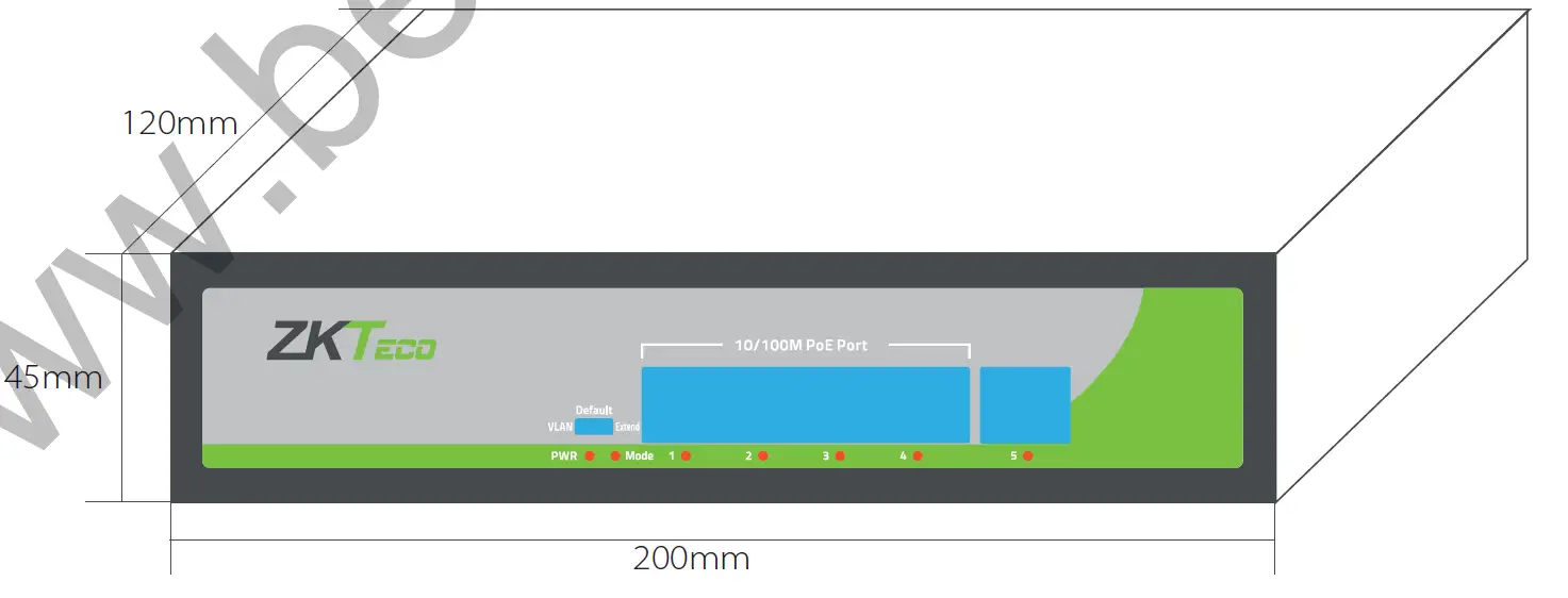 ZKTeco PE041-55-C 4 Ports 10 100Mbps PoE Switch 1