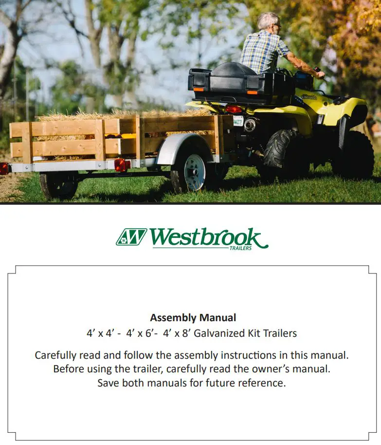Westbrook 4′ x 8′ Galvanized Kit Trailers User Manual