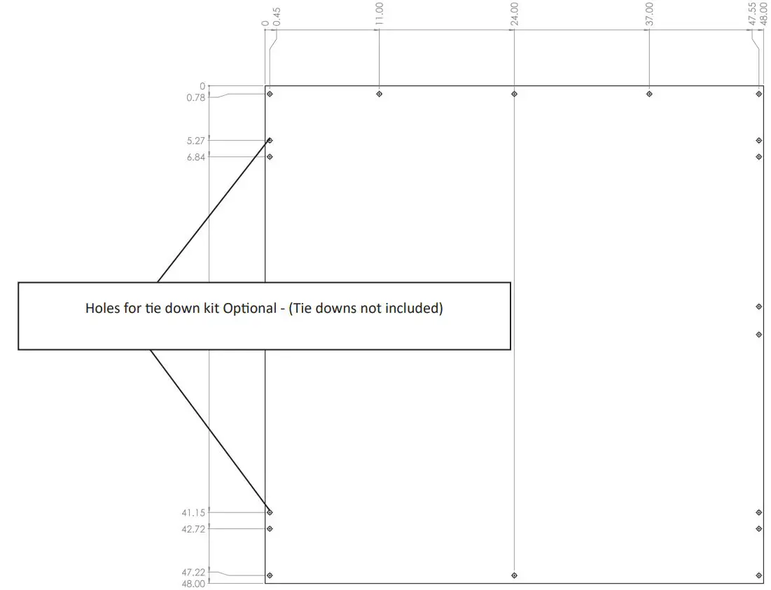 Westbrook 4′ x 8′ Galvanized Kit Trailers User Manual - 4ft x 4ft Plywood Drill Template