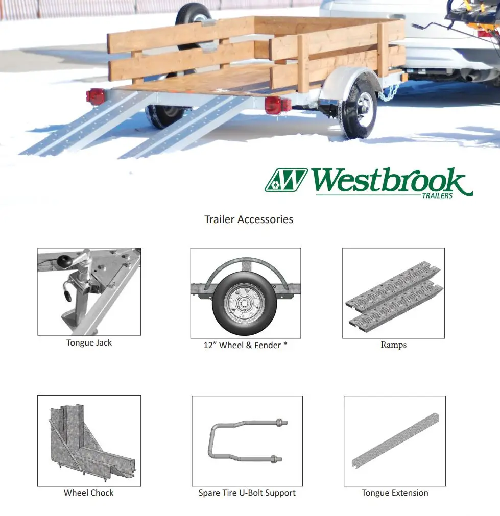 Westbrook 4′ x 8′ Galvanized Kit Trailers User Manual - Trailer Accessories
