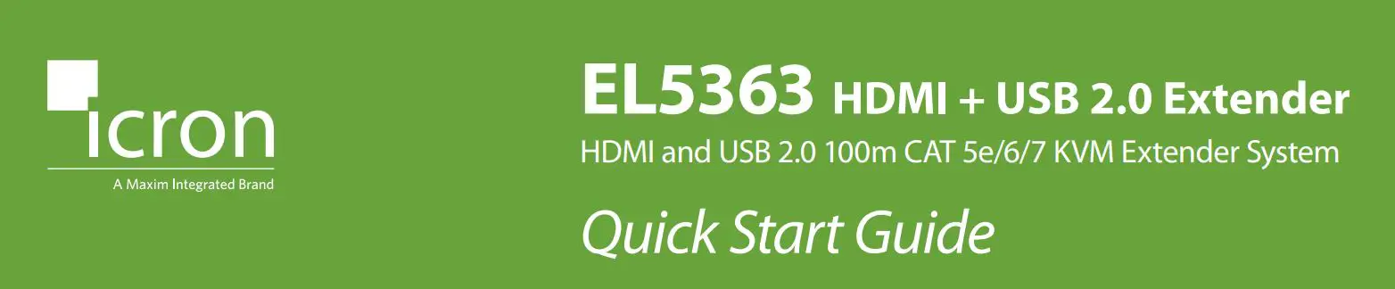 icron HDMI + USB 2.0 Extender EL5363 User Guide