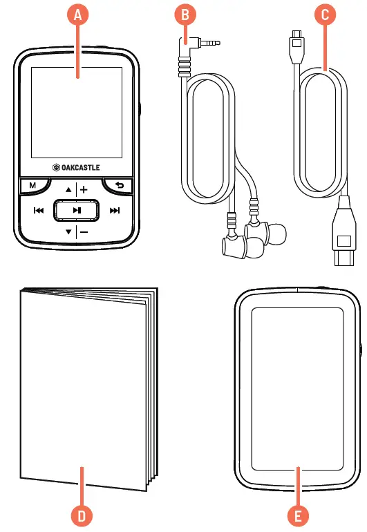 OAKCASTLE MP·200 MP3 Player in the box