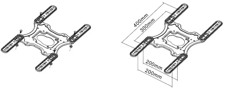 DIGITUS DA-90377 23 inch - 55 inch Universal Full Motion TV Wall Mount Bracket - Mounting Instructions 12