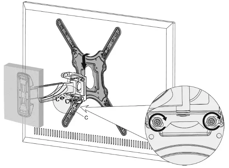 DIGITUS DA-90377 23 inch - 55 inch Universal Full Motion TV Wall Mount Bracket - Mounting Instructions 19