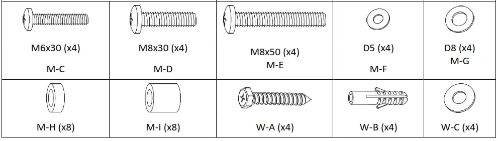 DIGITUS DA-90377 23 inch - 55 inch Universal Full Motion TV Wall Mount Bracket - Package Content 1