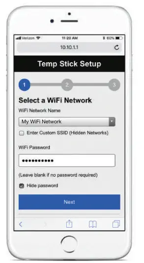 Temp Stick Sensor 3-Step- blue light
