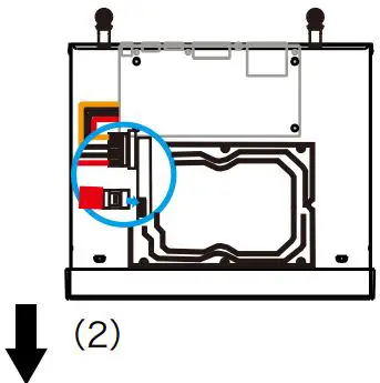 HEROSPEED 2724375619374.0 WiFi NVR CCTV DVR with Built In Router and 4 HD Wireless IP Security Camera System - Connect one end of the hard disk power cable and data cable to the motherboard and the other end to the hard disk