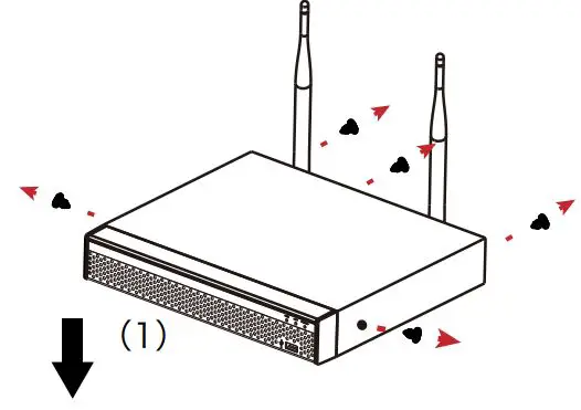 HEROSPEED 2724375619374.0 WiFi NVR CCTV DVR with Built In Router and 4 HD Wireless IP Security Camera System - Unscrew the screws and remove upper cover