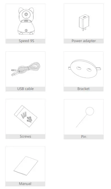 MEARI Speed 9S Home Security Camera For Baby Monitor- checklist