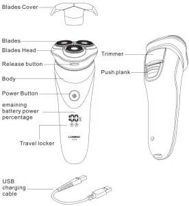 LOBINH PA188 Electric Shaver for Men - FIG 6
