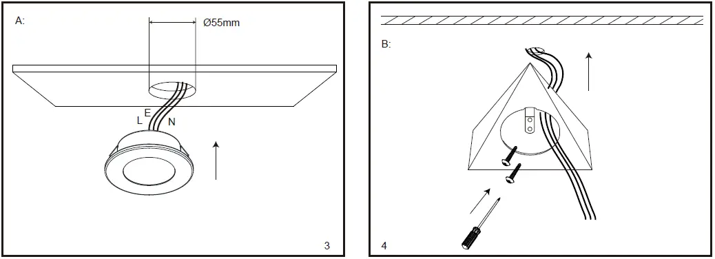 ROBUS RYA2P530-13 Brushed Chrome Triangular Surface Mounted Mains Voltage LED Cabinet Light-2