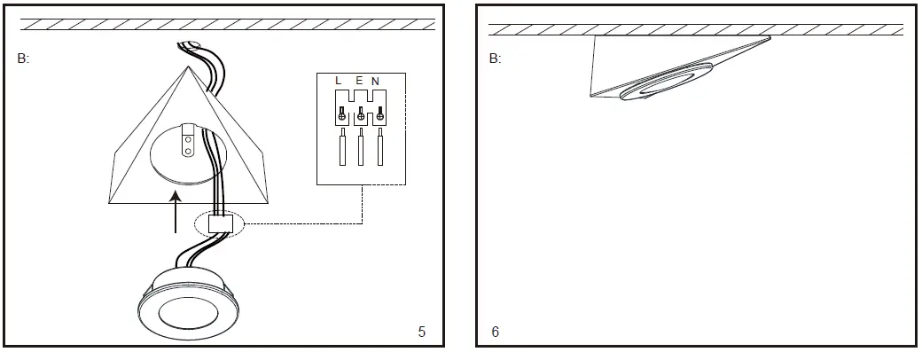 ROBUS RYA2P530-13 Brushed Chrome Triangular Surface Mounted Mains Voltage LED Cabinet Light-3