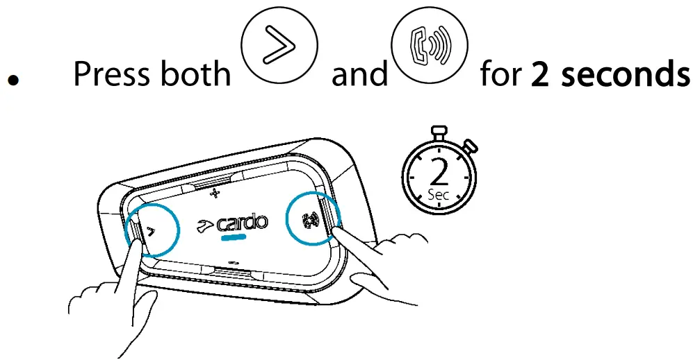 cardo Spirit Bluetooth 52 Intercom - switch