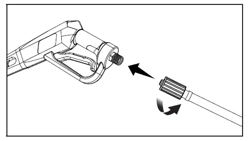 Connect the end of the high pressure hose