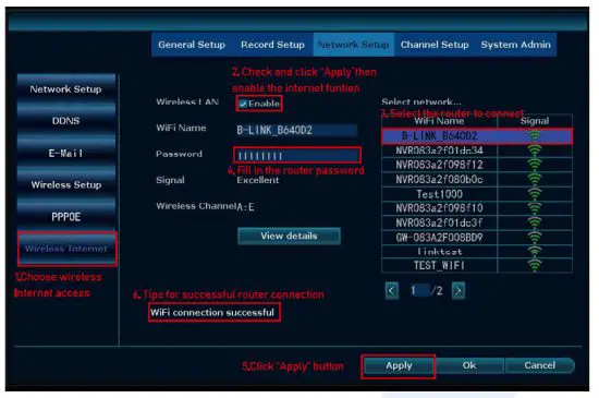 JouSecu NVR Wireless Security Camera System - network setup