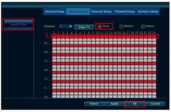 JouSecu NVR Wireless Security Camera System - record setup
