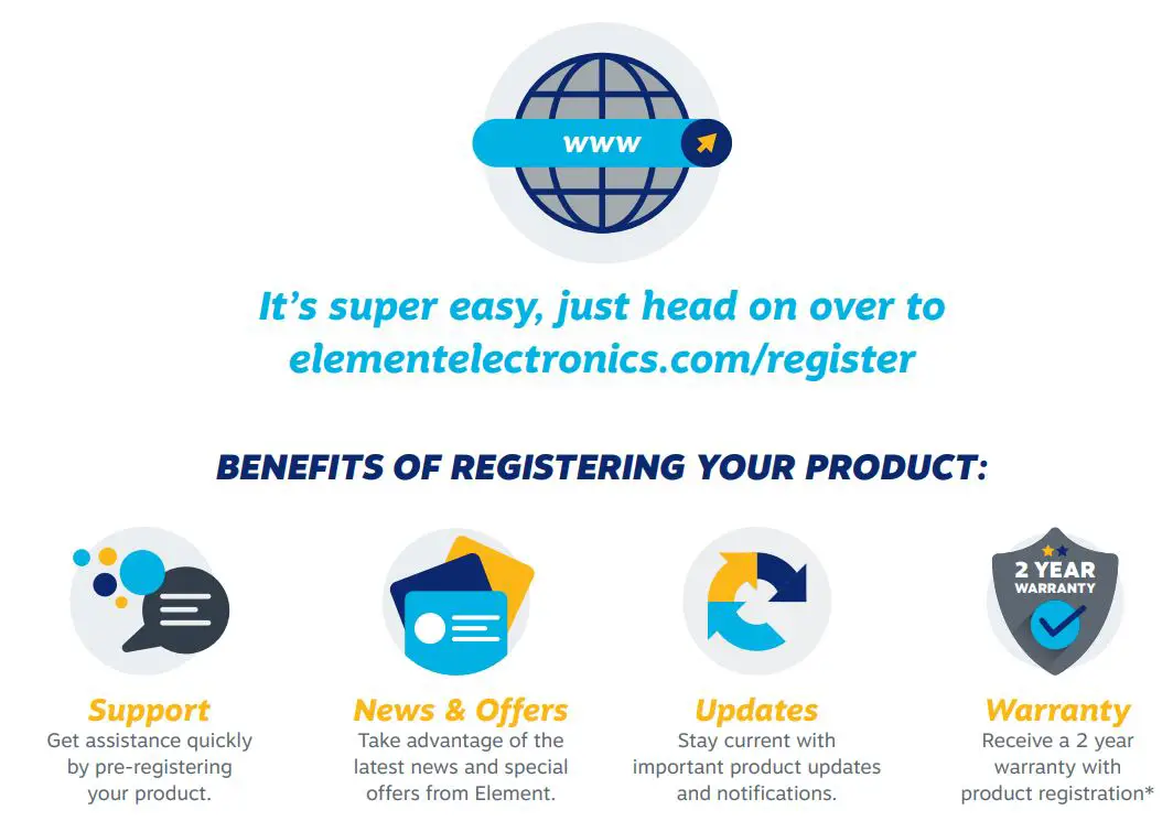 ELEMENT E4AA65R 65 Inch UHD 4K Roku TV User Guide - LET’S REGISTER YOUR PRODUCT