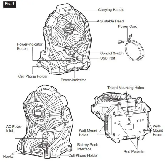 FLEX FX5471 24V Jobsite Fan -JOBSITE FAN