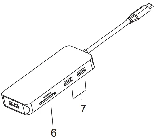 Baseus 0304 USB-C Multi-Functional Hub Structure Diagram 2