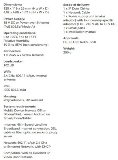 DoorBird -A1061X -IP- Door- Chime -7
