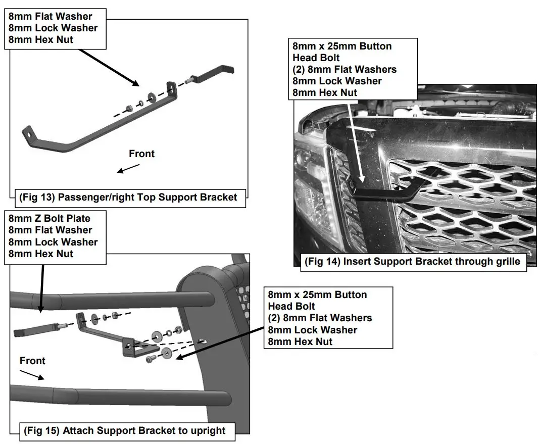 STEELCRAFT HD Car Grille Guards Instruction Manual - Fig 13,14,15