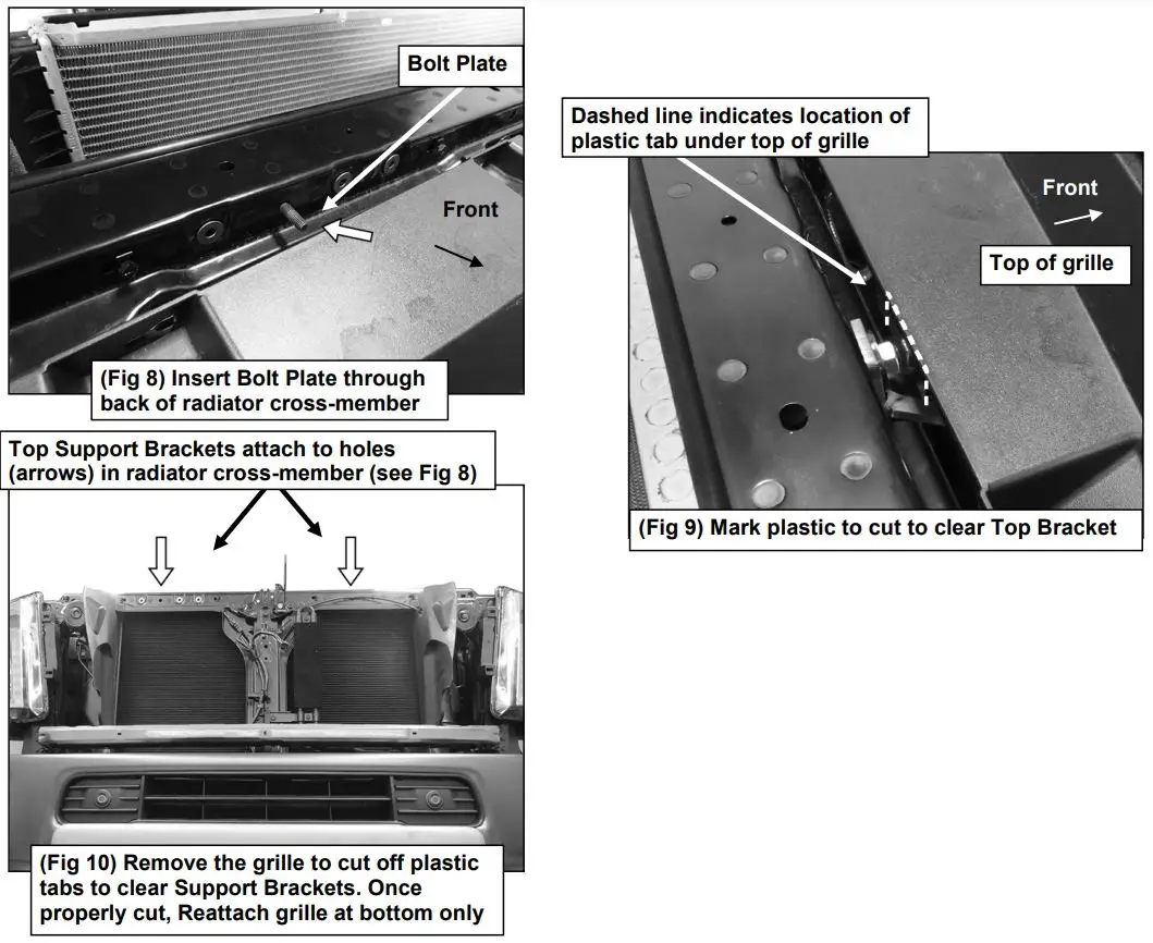 STEELCRAFT HD Car Grille Guards Instruction Manual - Fig 8,9,10