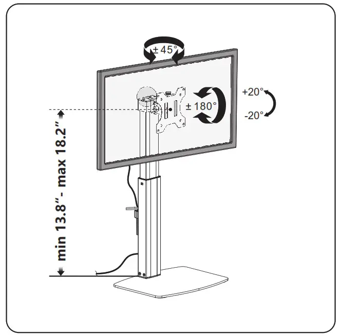 diagraMonitor Desk Stand- -Manually swivem
