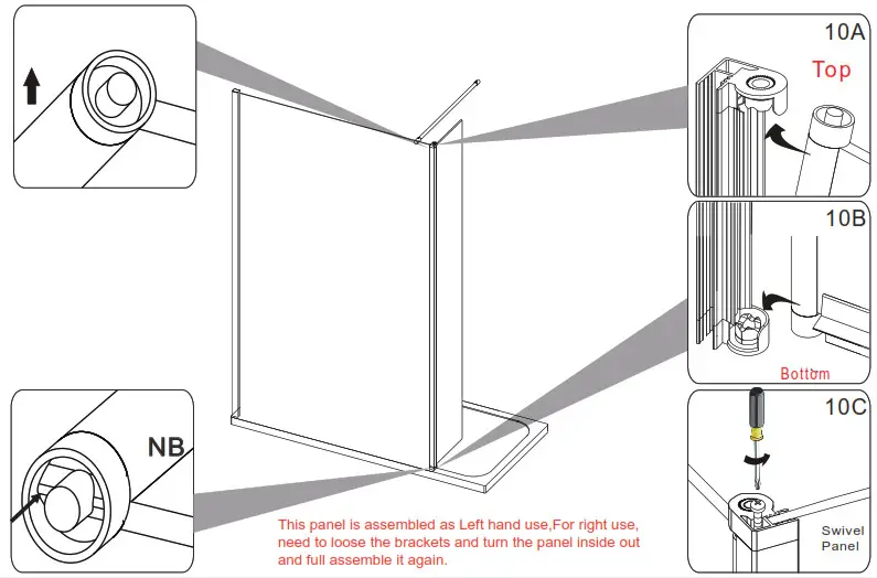 MERLYAN Shower Wall Swivel Shower Wall 18