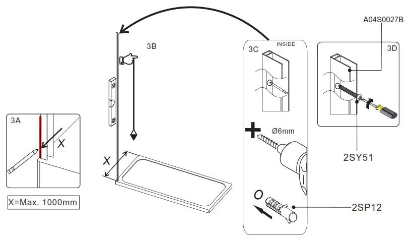 MERLYAN Shower Wall Swivel Shower Wall 9