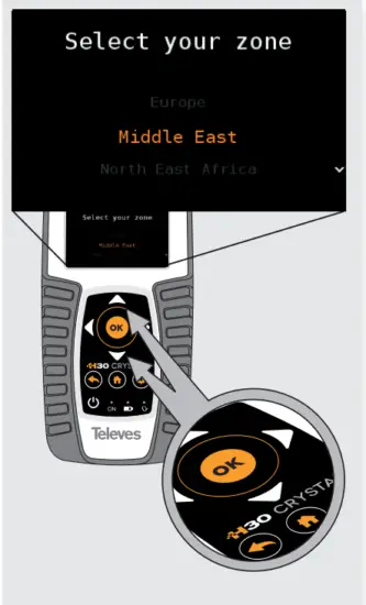 Televes 593601 H30 Crystal Digital Processing Handheld DVB Meter Analyzer - Select language1