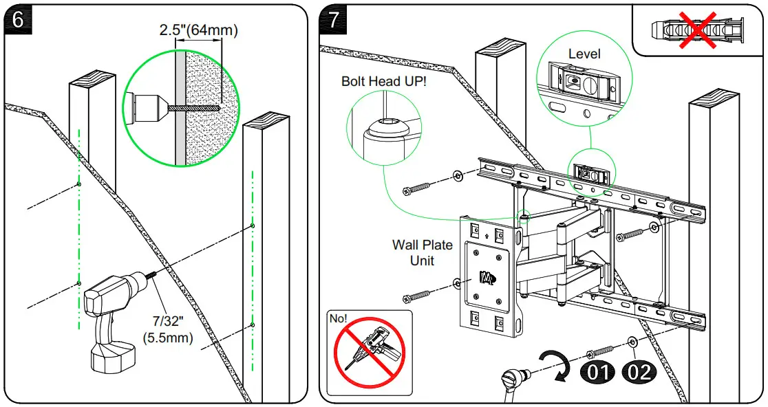 Mounting Dream Full Motion Assemble wall Plate 5