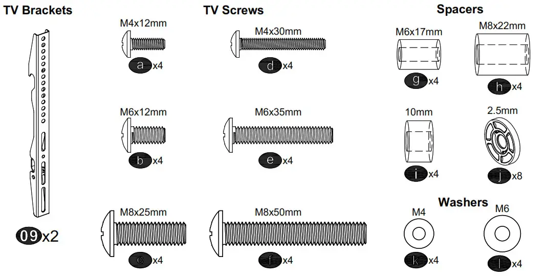 Mounting Dream Full Motion Parts and Hardware 1
