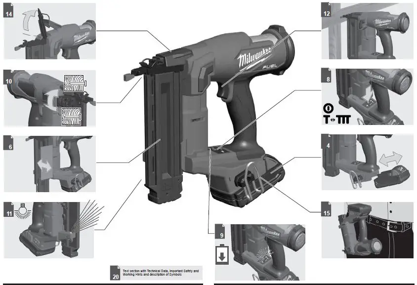 milwaukee M18 FN18GS Cordless nailer Tool FIG 1