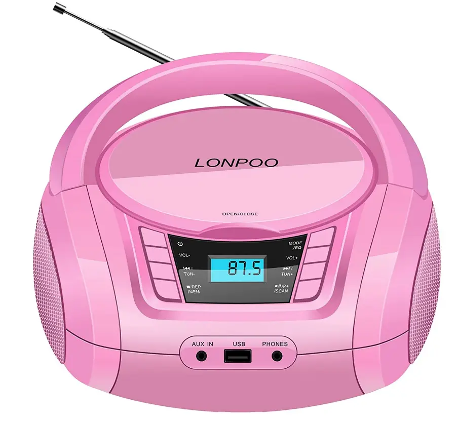 LONPOO-Portable-CD-Player-Kids-Gift-Boombox-Classic-Stereo-Sound-System-Outdoor-Speaker-imgg
