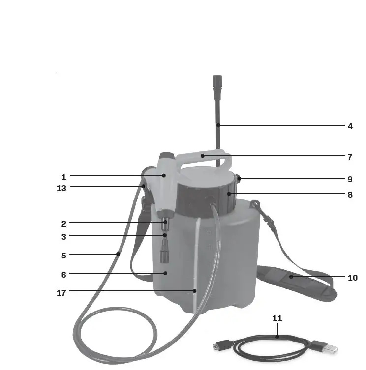 VONROC PS504DC 5L-4V Pressure Sprayer 1