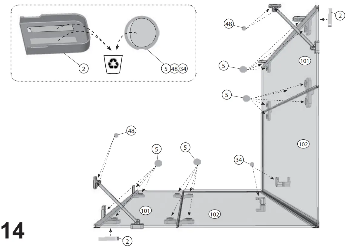 RAVAK BSRV4 Plus B Set 80 Corner Shower - FIG 17
