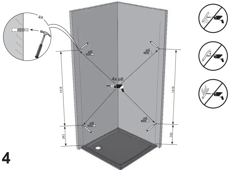 RAVAK BSRV4 Plus B Set 80 Corner Shower - FIG 7
