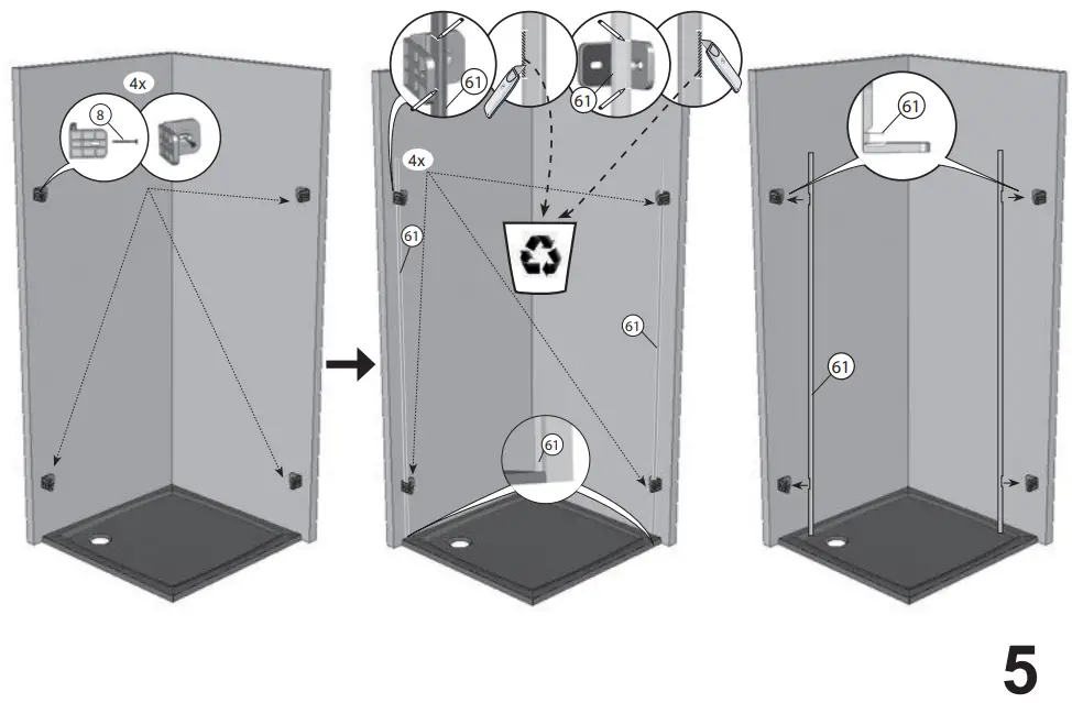 RAVAK BSRV4 Plus B Set 80 Corner Shower - FIG 8