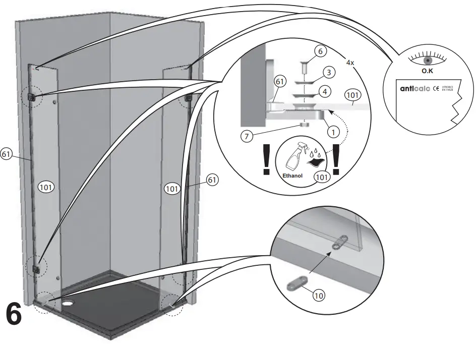 RAVAK BSRV4 Plus B Set 80 Corner Shower - FIG 9