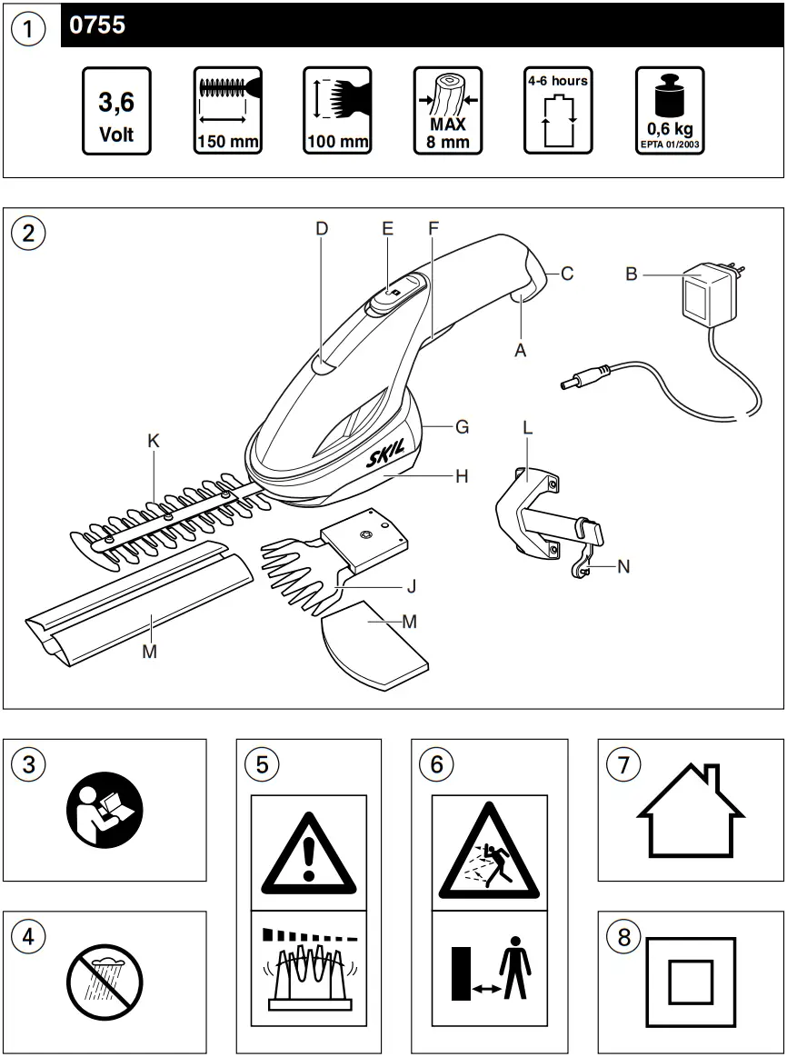 SKIL 0755 Cordless Shrub Grass Shear - Overview 1