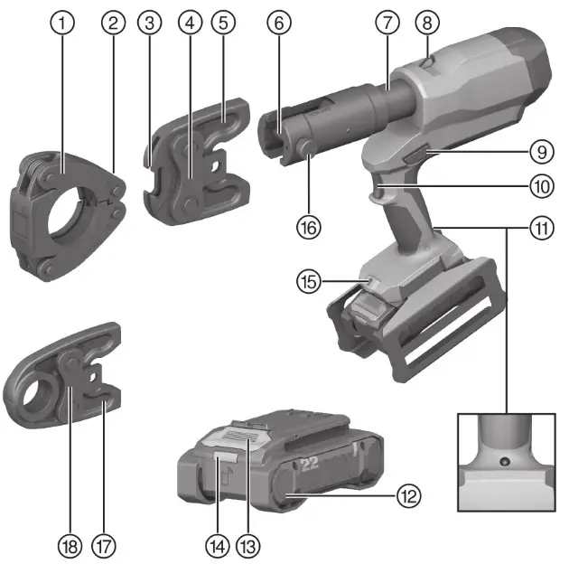 HILTI NPR 32 P 22 Cordless PIPE press tool - overview