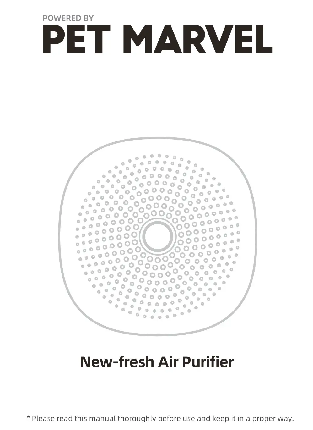 PET MARVEL New-Fresh Air Purifier Instructions