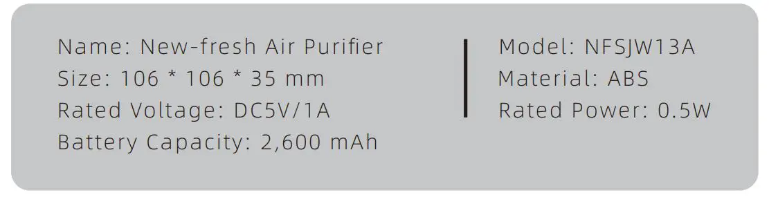 PET MARVEL New-Fresh Air Purifier - Product Specifications
