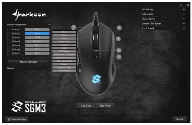 Sharkoon Wireless Gaming Mouse - Button Assignmen 2
